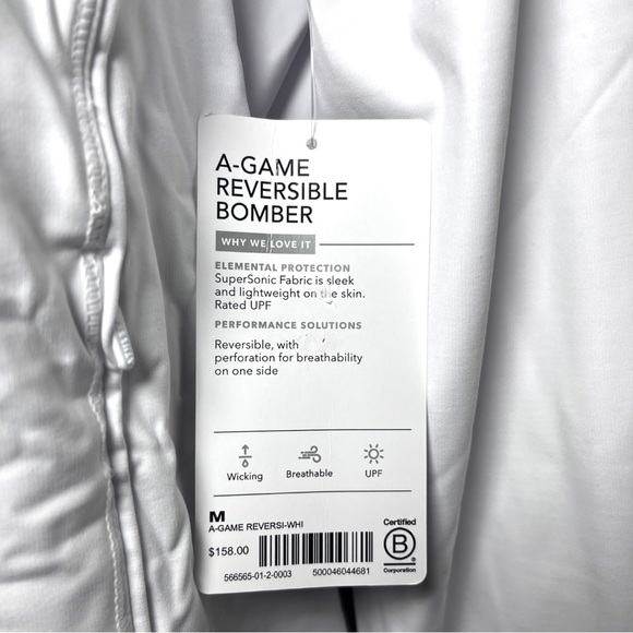 Athleta A-Game Reversible White Bomber Jacket - Picture 10 of 14